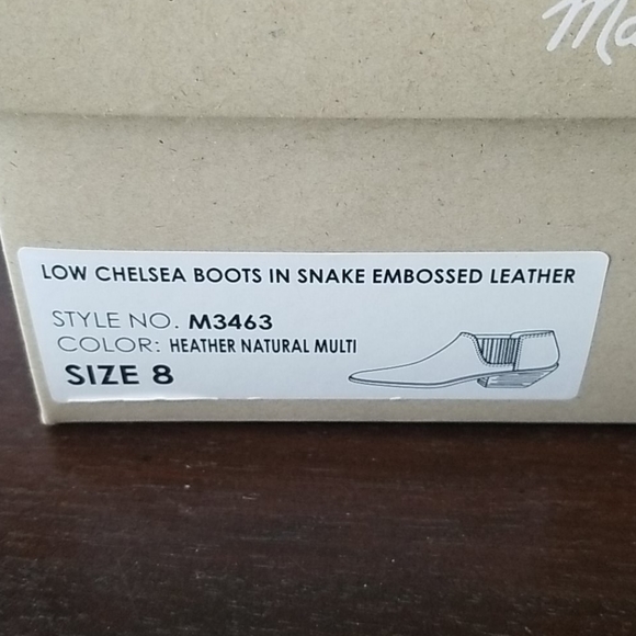 Madewell Chelsea Snake Embossed Leather Booties Boots - Picture 2 of 7